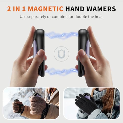 Rechargeable 2 Pack Magnetic Electric Hand Warmer with Digital Display P7744
