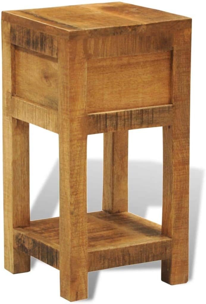Solid Mango Wood 1 Drawer Side Table X990