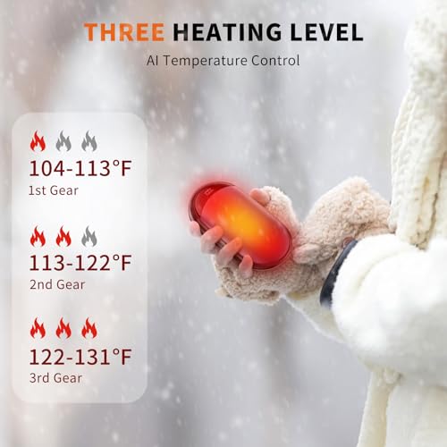 Rechargeable 2 Pack Magnetic Electric Hand Warmer with Digital Display P7744
