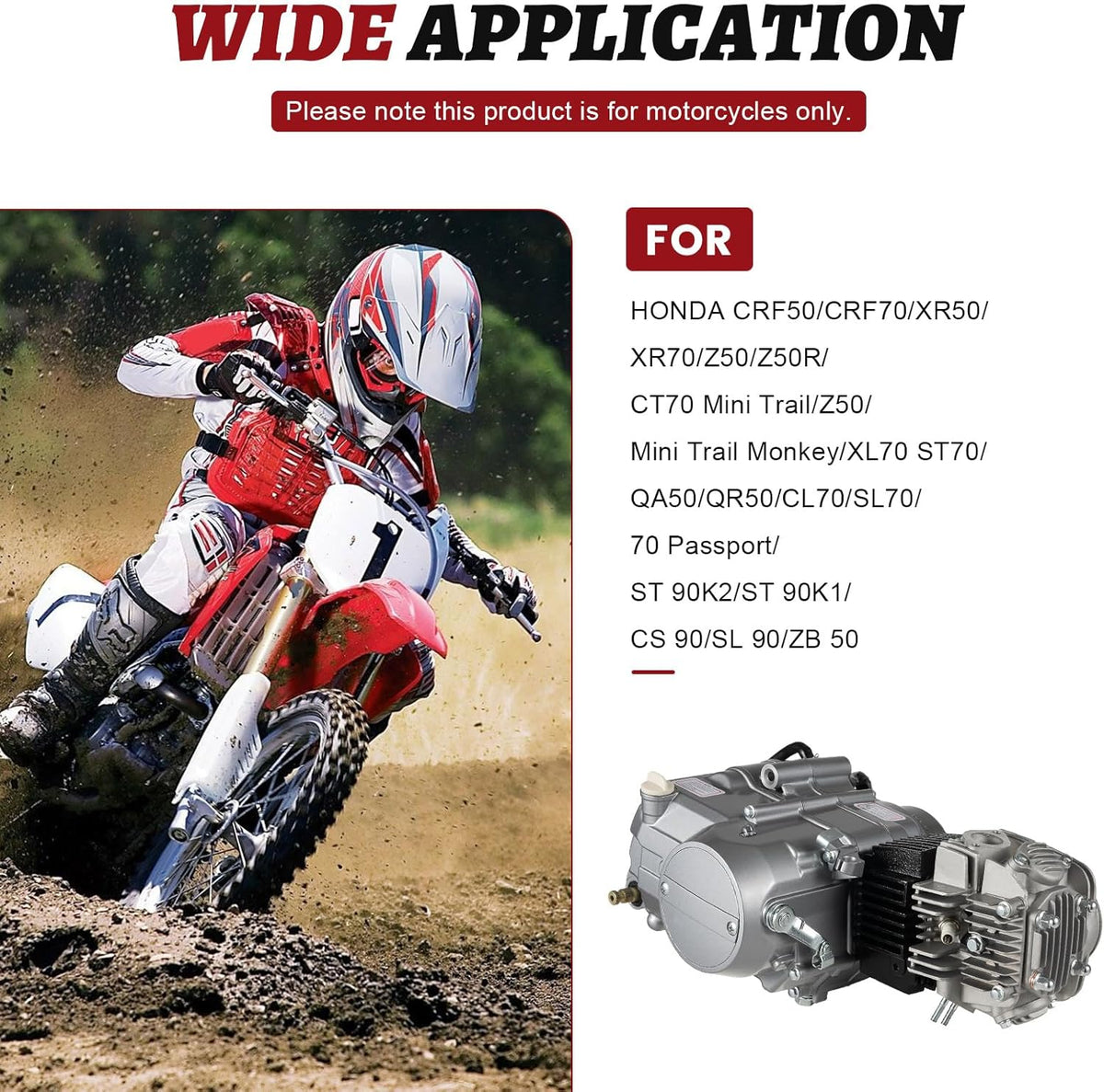 4-Stroke 125cc Manual Start Single Cylinder Manual Clutch Dirt Bike Engine Motor B222