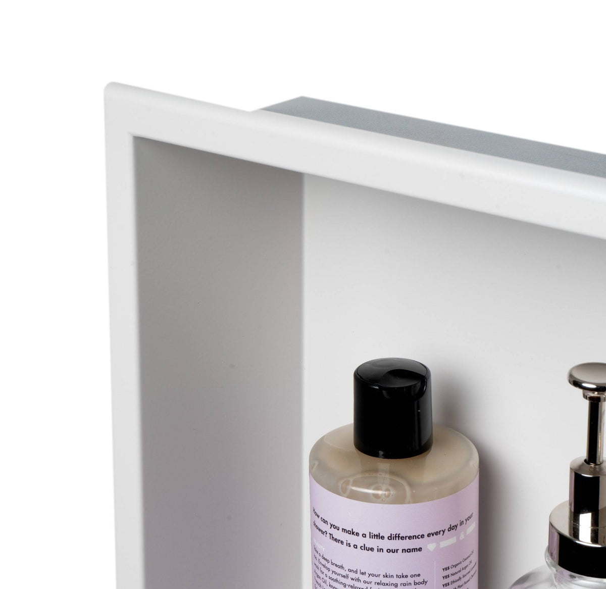 12 x 24 Stainless Steel Double Shelf Bath Shower Niche Matte White J871