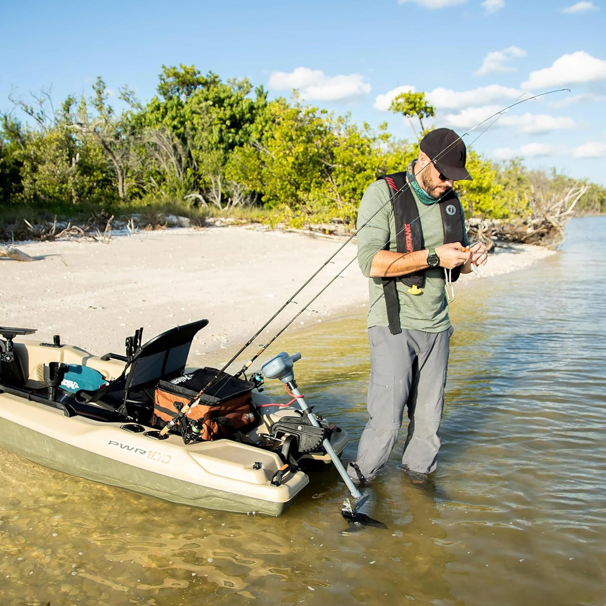 Sit-on-Top Fishing Kayak 10 ft Light Kaki H59294