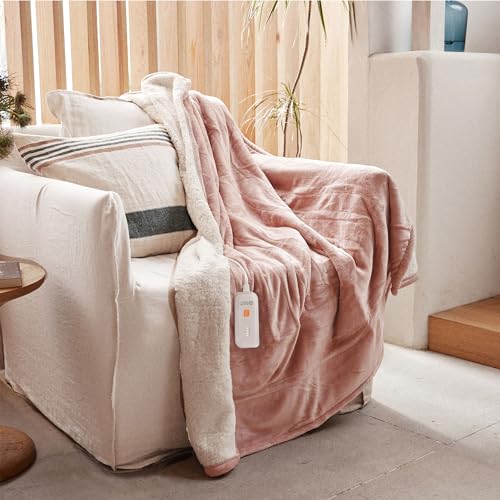 Soft Silky Plush Electric Throw Blanket 50''X60'' Grey M7781