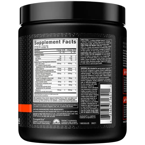 Pre Workout Energy Powder Drink Mix Rainbow Candy (40 Servings) W4019