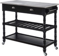 Stainless Steel 3-Tier Kitchen Cart with Drawers E524