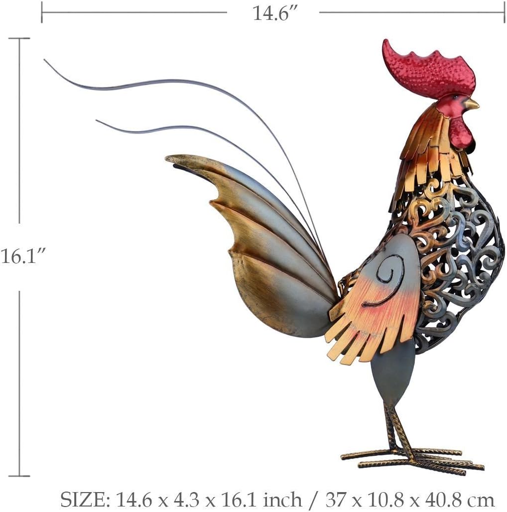 Metal Sculpture Carved Iron Rooster G779082