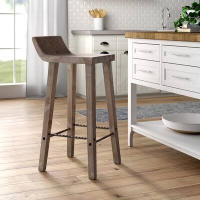 Solid Wood Bar u0026 Counter Stool Rustic Brown Y182