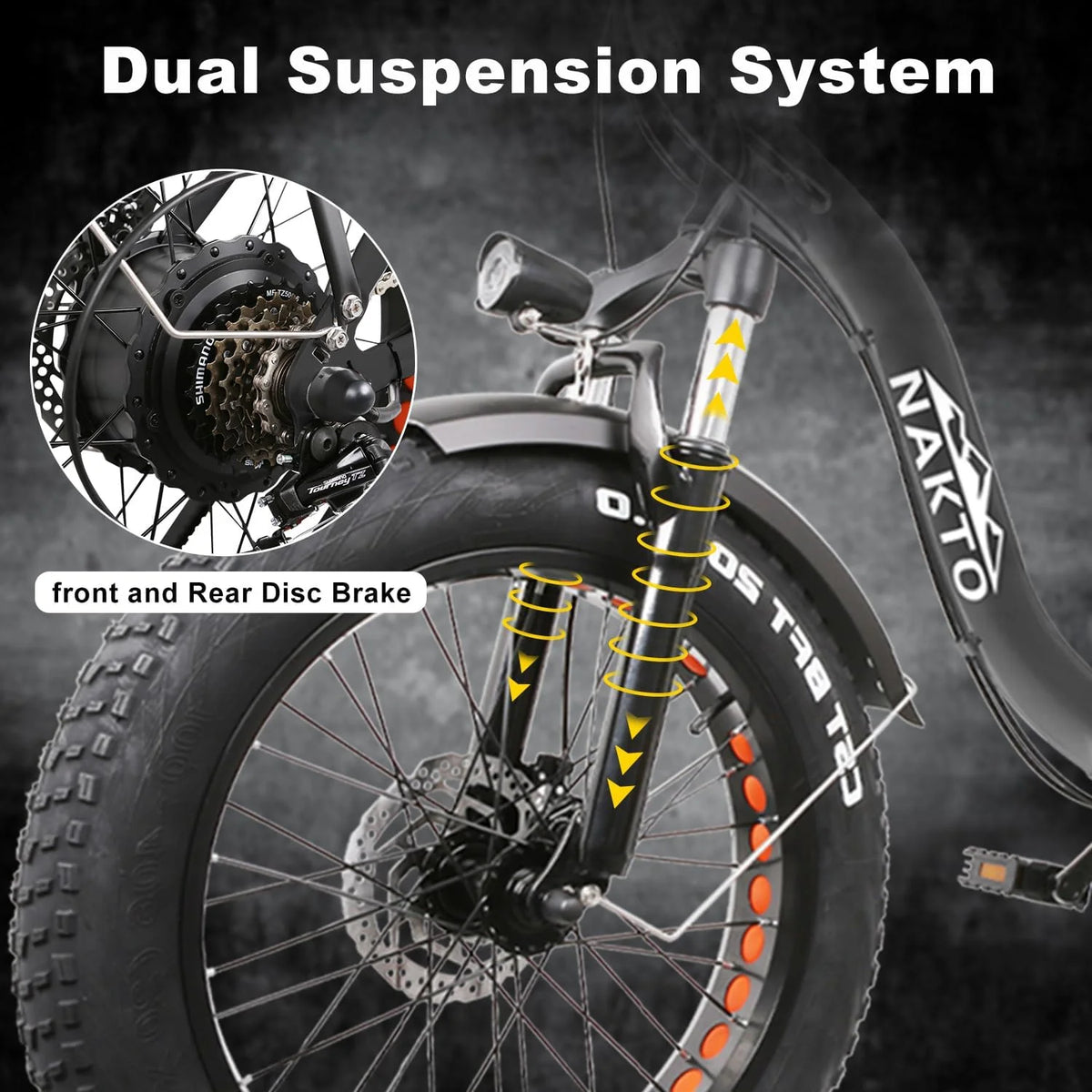 20" x4.0 Fat Tire 500W 48V/12Ah Removable Battery Electric Bike D318964
