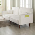 Pink Upholstered Convertible Futon Sofa Bed with 2 Pillows K5826