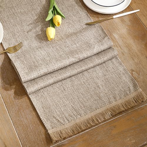 Boho Fringe 12x120 Inch Linen Table Runner A336