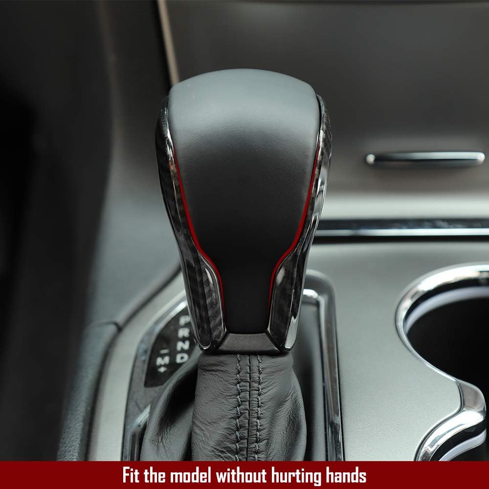 Carbon Fiber Grain Gear Shift Knob Trim 2 Pack J108