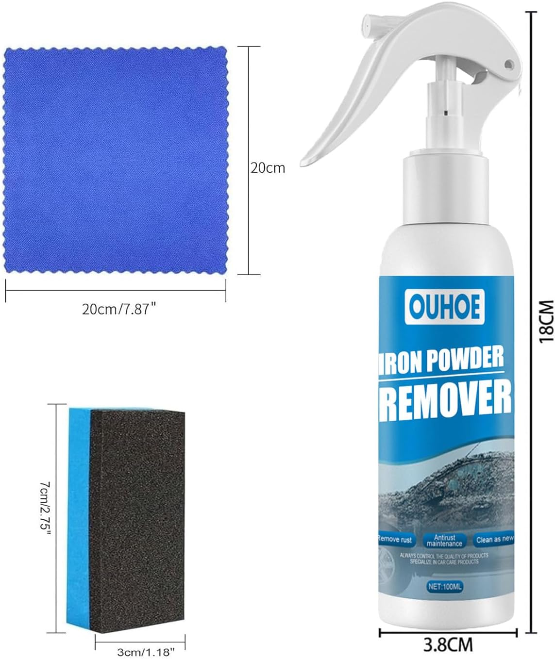3PCS*100ML Iron Rust Remover Spray L66792