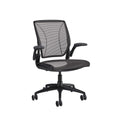 Black Office Task Chair with Adjustable Arms and Carpet Casters U3829