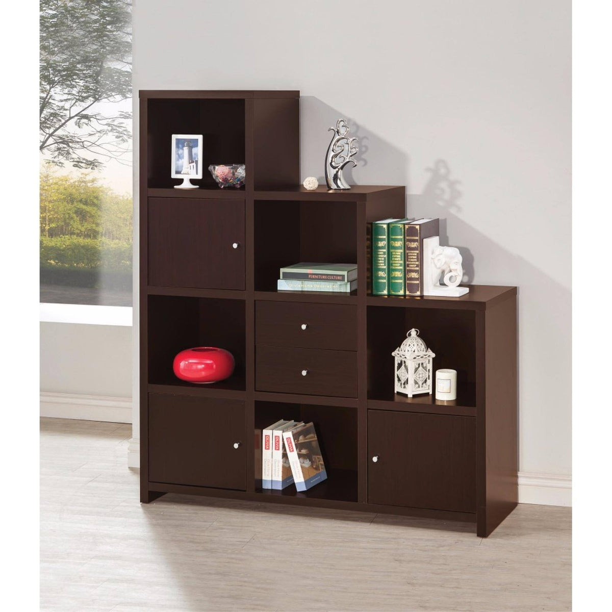 Brown Contemporary Bookcase U3327
