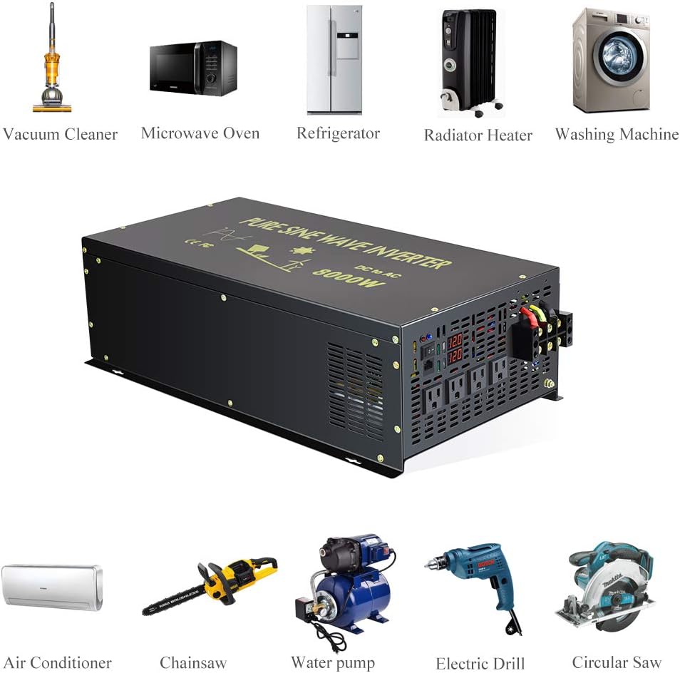 8000W Pure Sine Wave Power Inverter DC 36V to AC 120V A301