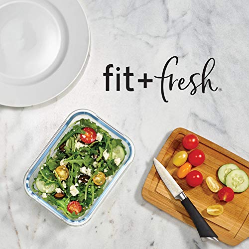 5-Pack Two Compartments Glass Storage Containers with Locking Lids, 27 oz. P3030