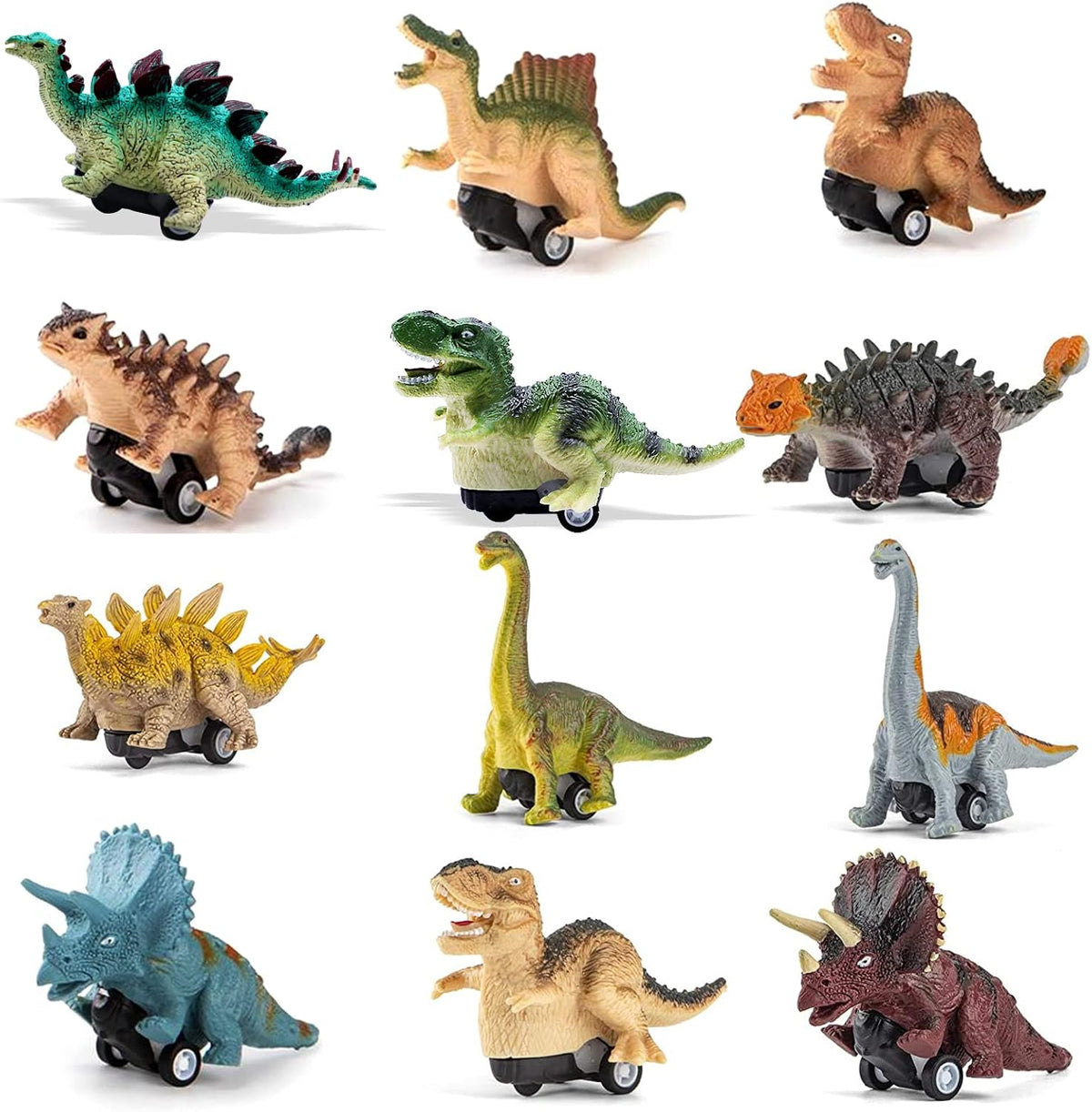 4 Pack Jumbo Prefilled Easter Eggs with Dinosaur Pull Back Cars G997