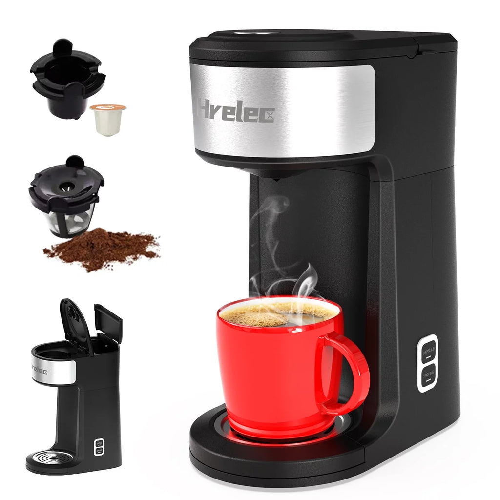 Mini Coffee Machine with Self-Cleaning Function and 8-14 oz Brew Size N8951
