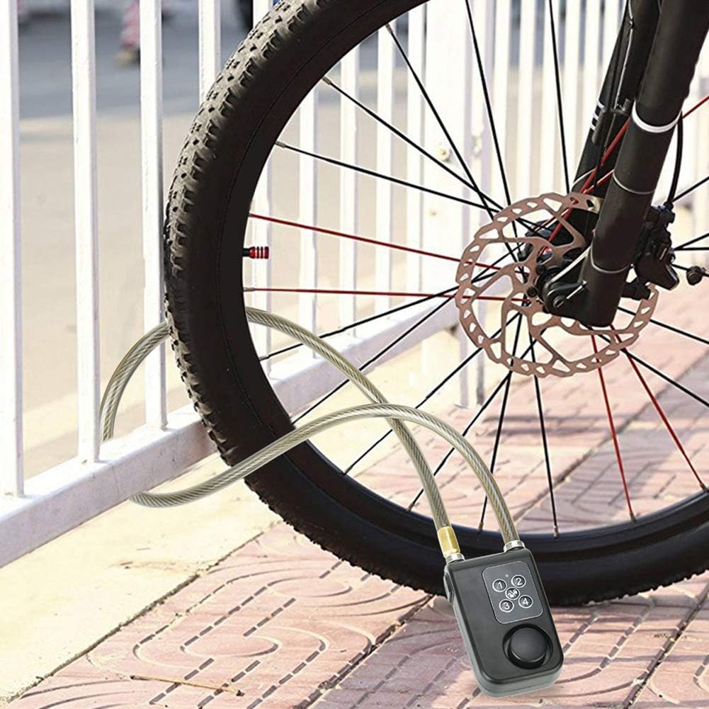 Anti-Theft Wireless Remote Control Alarm Bike Lock 4-Digit Password IP55 Waterproof Y9827