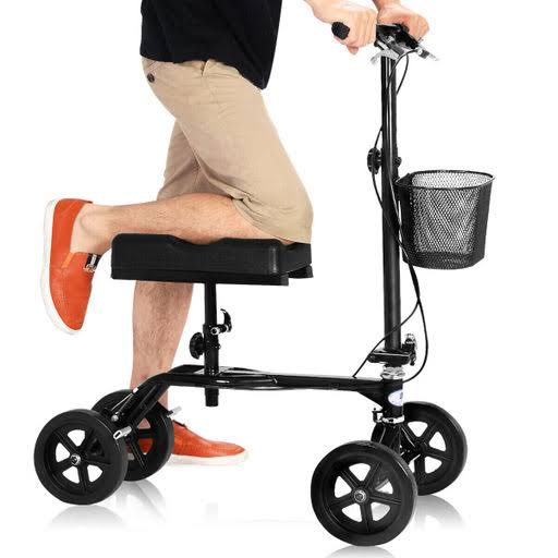 Foldable Knee Walker Scooter with Basket Black T731063
