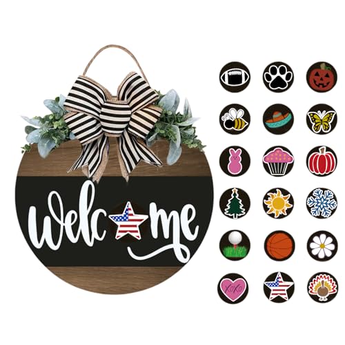 Black Wooden Welcome Sign I662