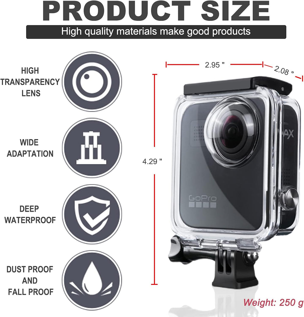 Waterproof Underwater Diving Protective Housing Case with Bracket Accessories V3292