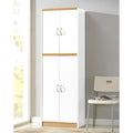 White 4-Door Kitchen Pantry Cabinet with 4 Shelves H42831