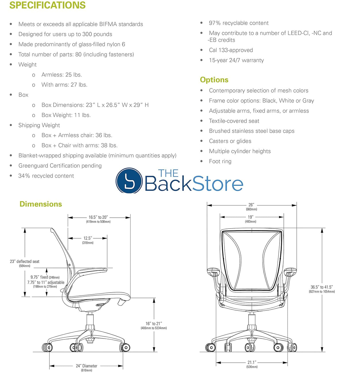 Black Office Task Chair with Adjustable Arms and Carpet Casters U3829