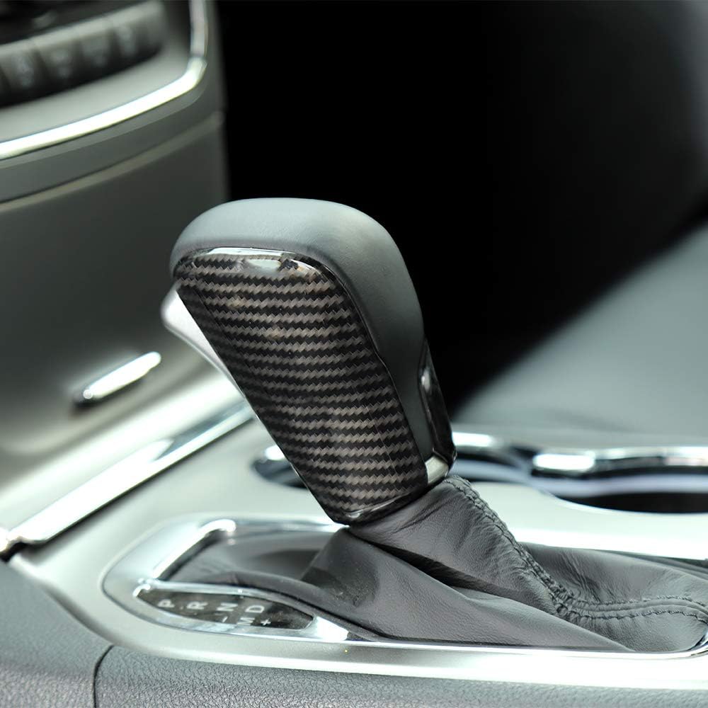 Carbon Fiber Grain Gear Shift Knob Trim 2 Pack J108