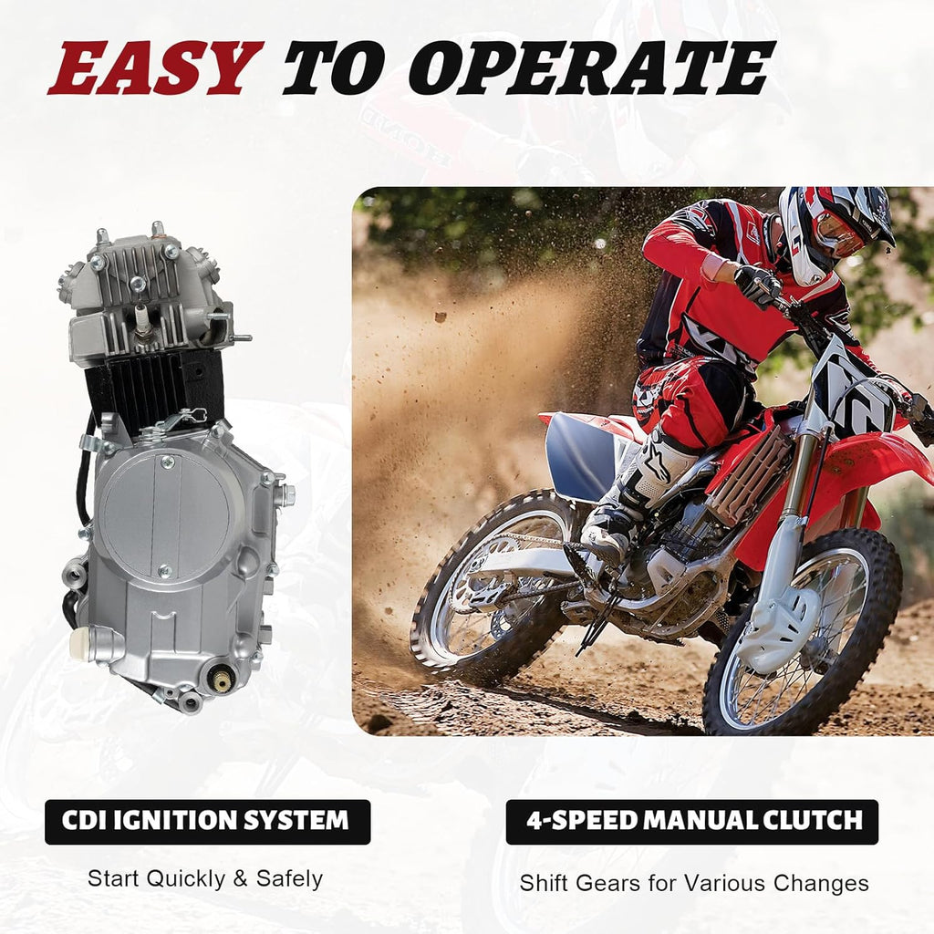 4-Stroke 125cc Manual Start Single Cylinder Manual Clutch Dirt Bike Engine Motor B222