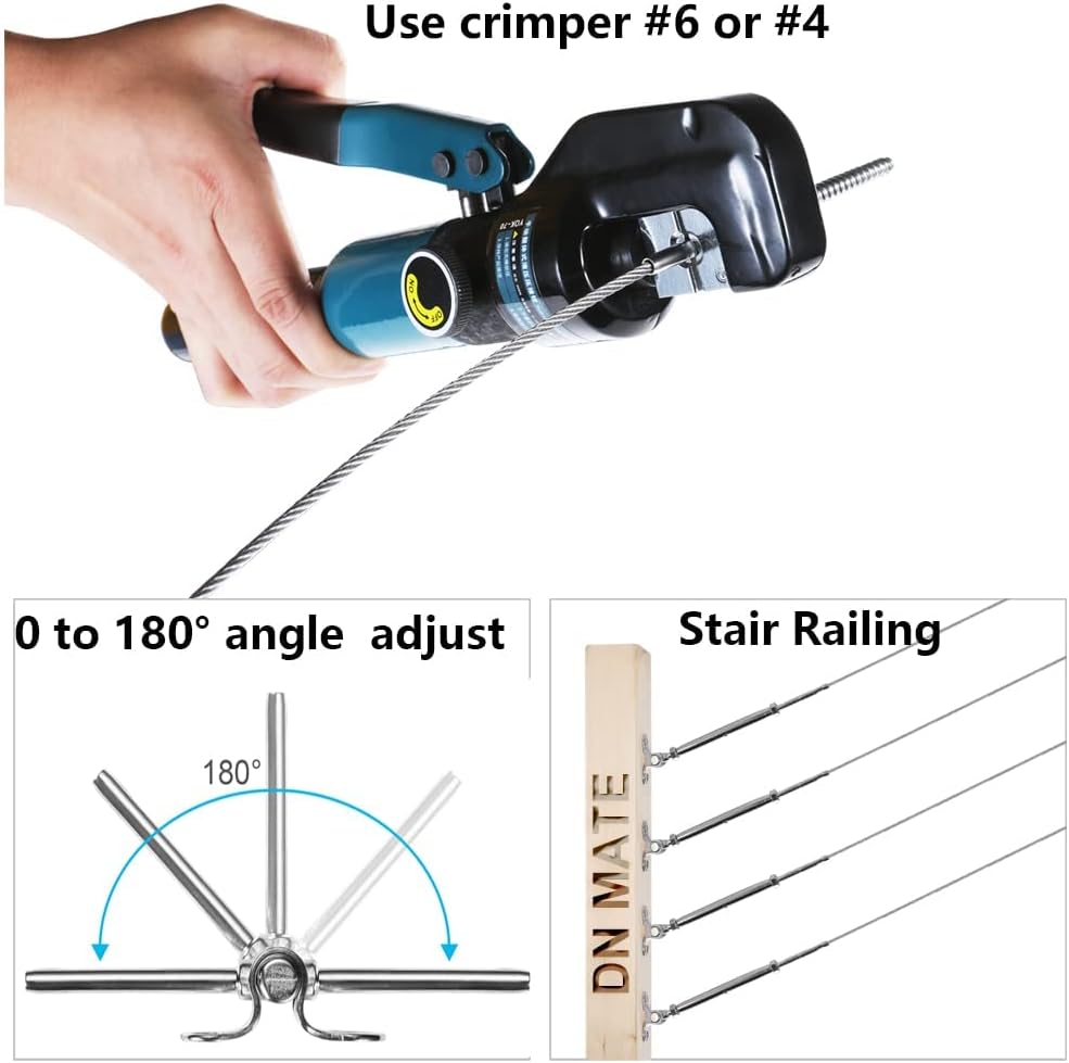 20 Sets T316 Stainless Steel Adjustable Angle 180° Cable Railing Kit L7367