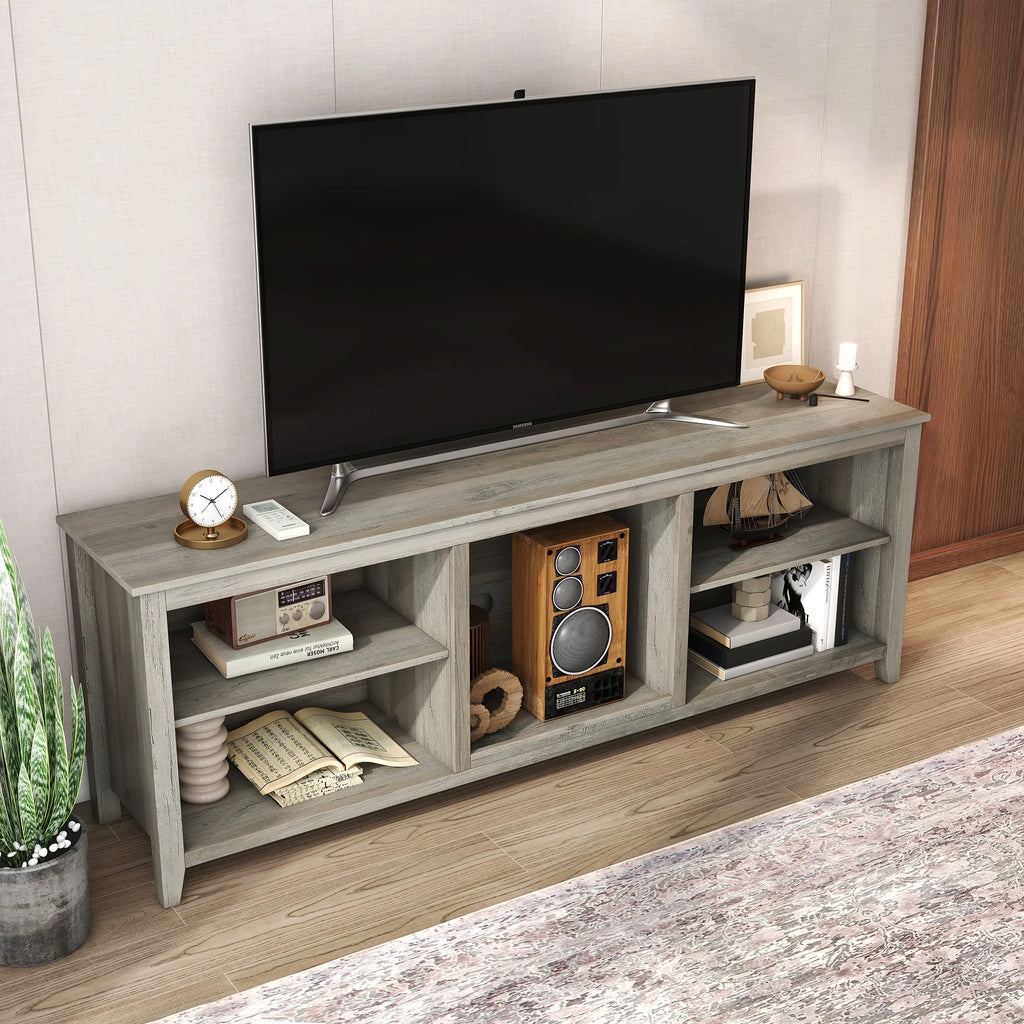 Natural Wood TV Stand with 2 Door Cabinet E1009