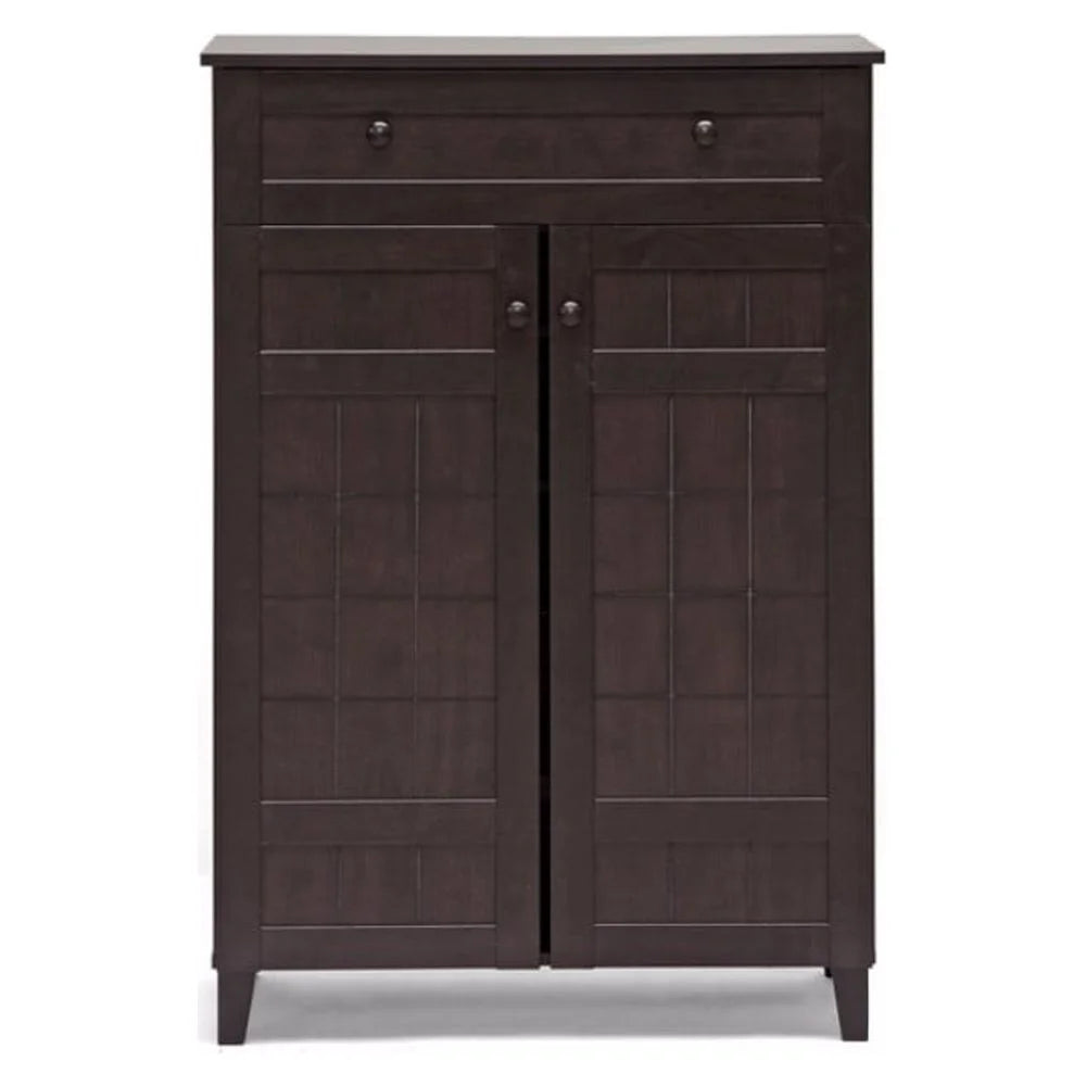 Dark Brown Wood Shoe Cabinet L863557