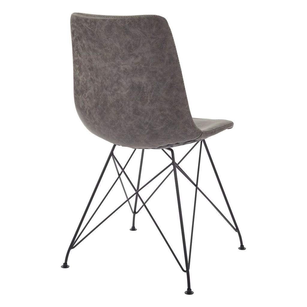 Charcoal Gray Faux Leather Chair 2 Pack T1183