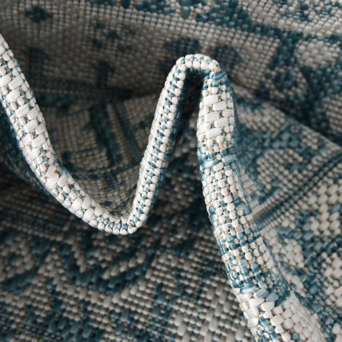 Aqua 6 Ft Runner Flatweave Rug S2420
