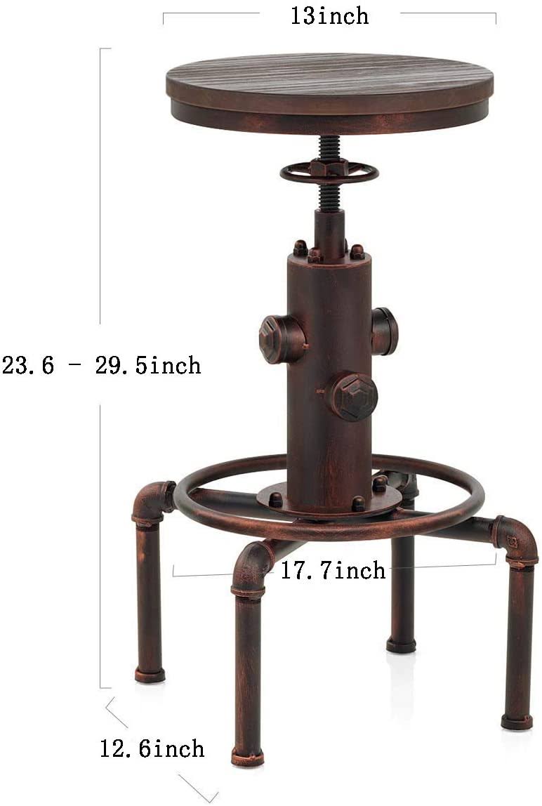 Red Bronze Industrial Bar Stool L90643
