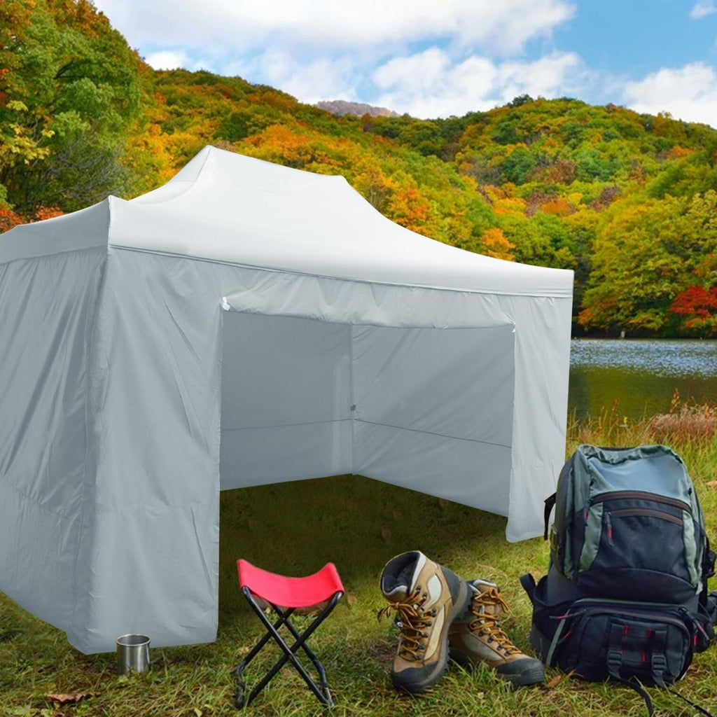 Silver Commercial Tent with 6 Removable Sidewall Q587901