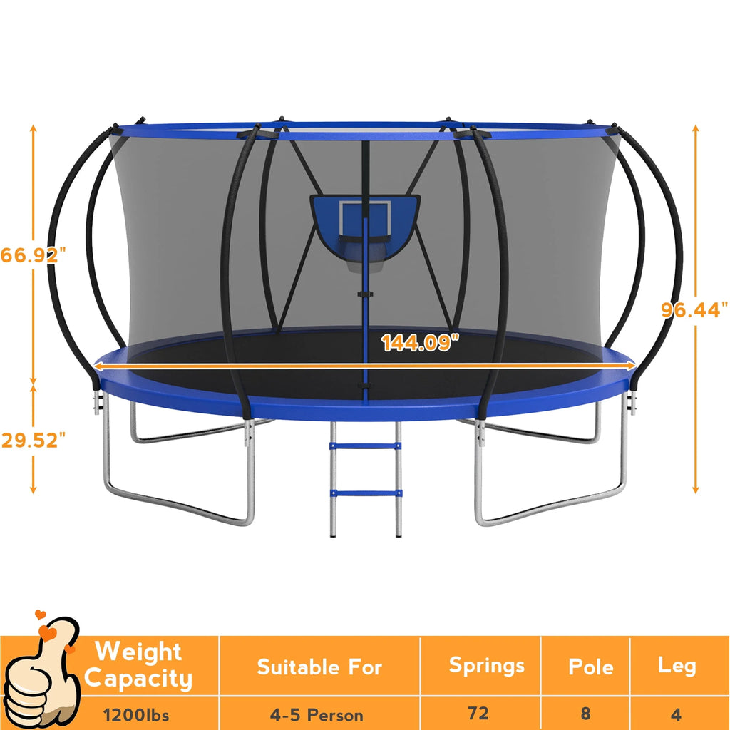10FT Trampoline with Basketball Hoop and Light N3442