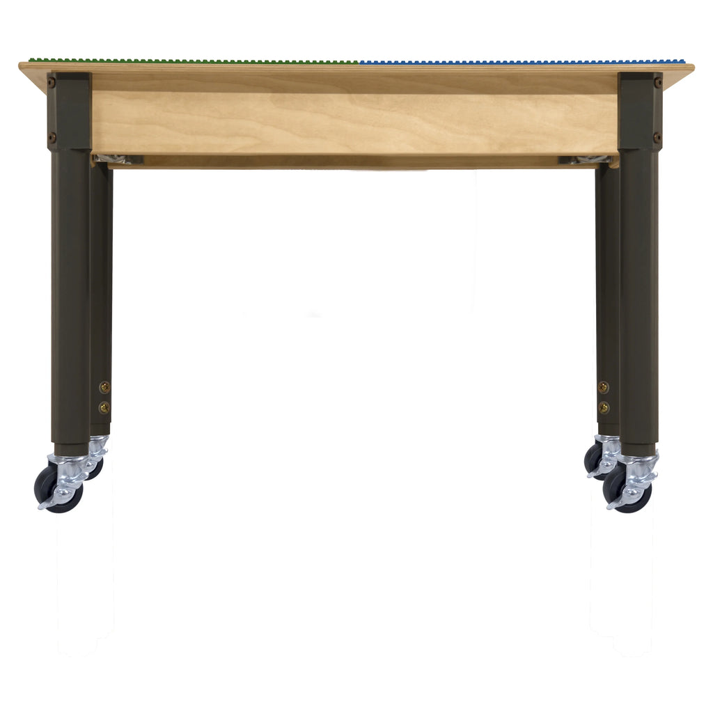 35" Square Birch Plywood Building Blocks Table with Wheels E15108