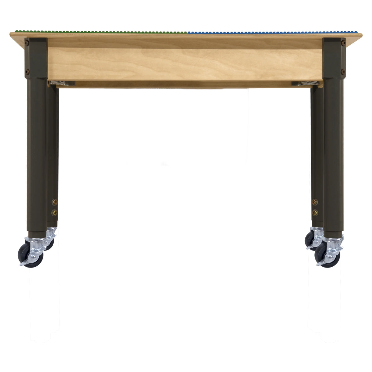 35" Square Birch Plywood Building Blocks Table with Wheels E15108