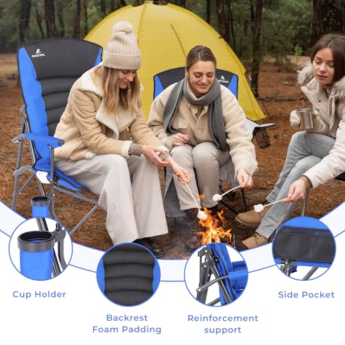Oversized Folding Camping Chair with Cup Holder & Side Pocket L55679
