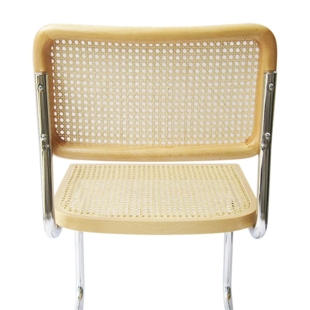 Cane Dining Chair in Chrome and Natural F6707