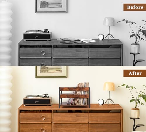 Brown Wooden Vinyl Record Storage Crate Z89307