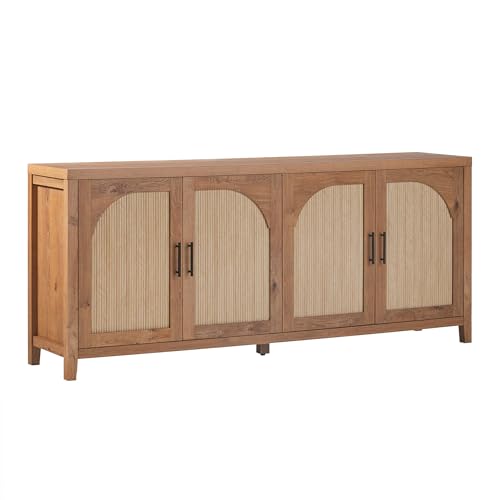 70 Inch Coastal Oak 4-Door Sideboard Buffet N95138