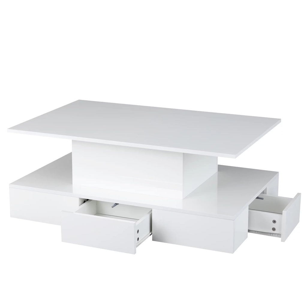White LED Coffee Table with 4 Drawers Z4678