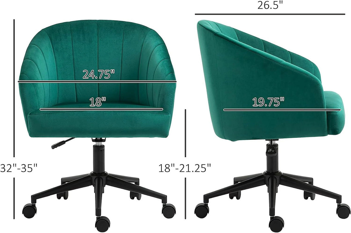 Green Fabric Swivel Desk Chair C878455