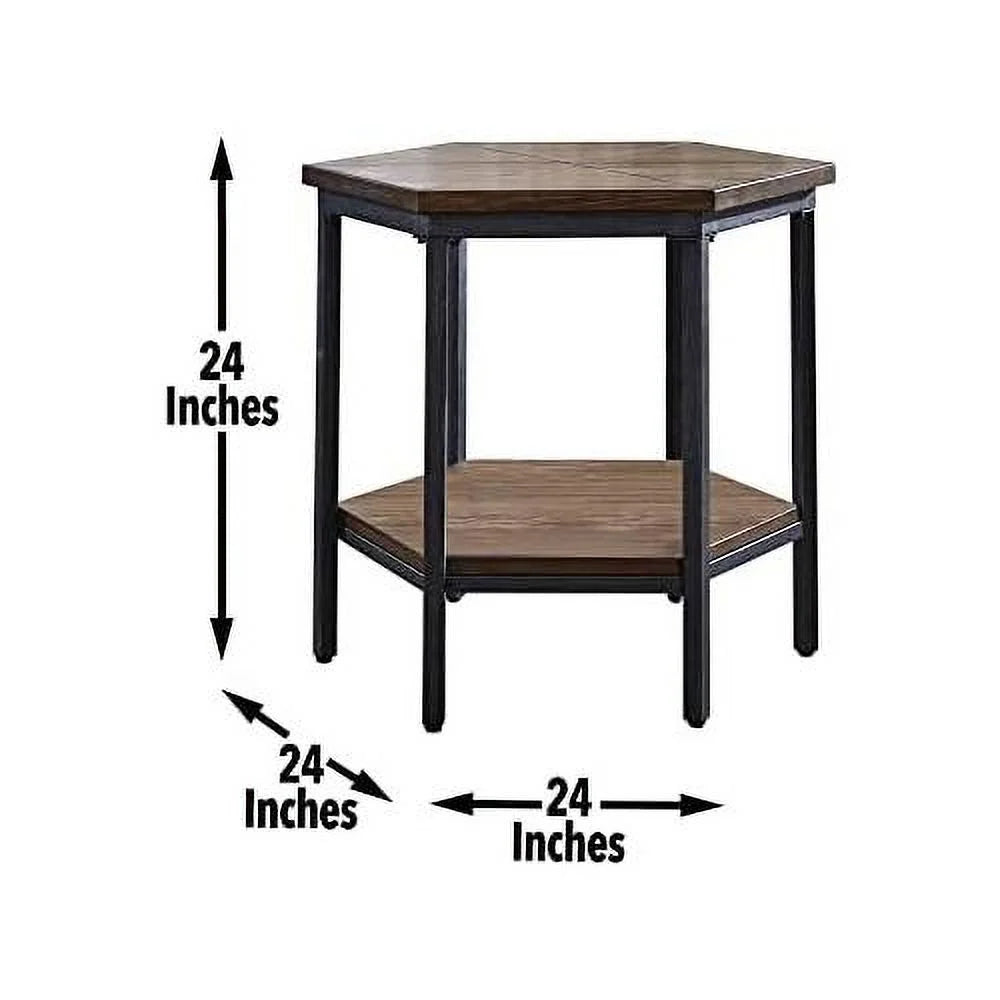 Mocha Hexagonal End Table D8941
