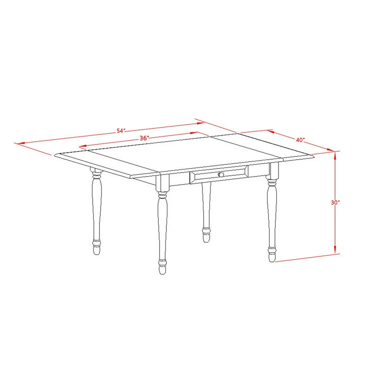 5 Piece Wood Dining Table and Chair Set K14325
