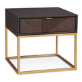 Black Wood and Metal Rectangular End Table S92691