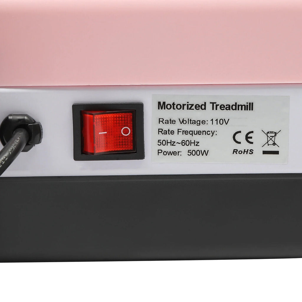 Folding Compact Treadmill 220 lbs Capacity Pink/Black Y307